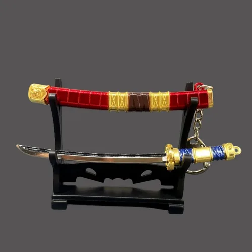Miniatura 5 de Mini llavero Katana de juguete, espada modelo de metal con extraíble, el mejor regalo para los amantes del anime, serie de juegos de espada samurái