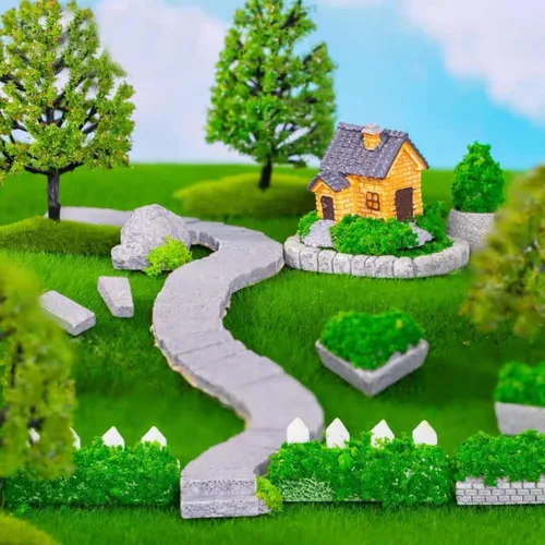 Miniatura 7 de 4 piezas de césped falso de 6 x 6 pulgadas para manualidades, césped artificial para proyectos de adorno en miniatura, césped modelo para bricolaje