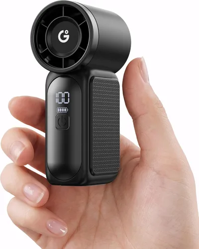 Gaiatop Mini ventilador portátil de mano, 6 velocidades 16900 RPM, ventilador personal de alta velocidad con pantalla LED, recargable por USB, mini