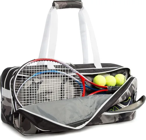 Miniatura 3 de K-Cliffs Bolsa de raqueta de tenis Nylon balístico de lujo Compartimento para zapatos Camuflaje