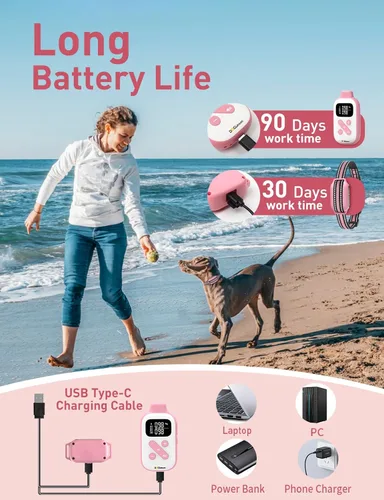 Miniatura 5 de Collar de Entrenamiento para Perros sin Choque, Collar de Perro con Pitido y Vibración con Control Remoto 853M, Collar de Vibración para Perros