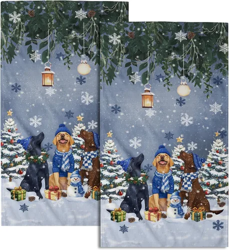 Miniatura 34 de Giwawa Juego de 2 toallas de mano vintage con diseño de oso y ciervo, diseño de alce y árbol, toalla de cara súper suave para baño, cocina, hombre