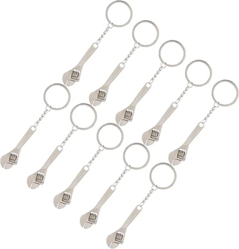 Miniatura 9 de GLOGLOW 10 piezas de mini herramienta de llave, llave de aleación Ti, llavero de metal, llavero colgante para llavero, bolsas, accesorios