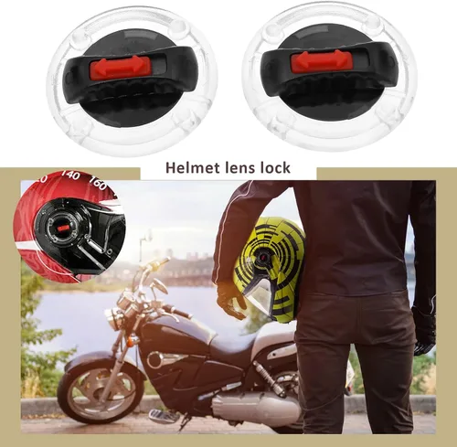 Miniatura 2 de 1 par de lentes de clip para casco de motocicleta, con clip, interruptor giratorio, compatible con LS2 lente de casco FF370 FF396 FF394 FF358 FF386