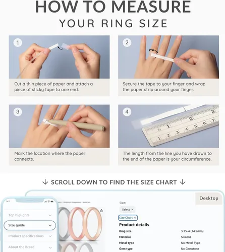 Miniatura 6 de ThunderFit - Realzadores de anillos de silicona delgados y apilables para mujer, alianzas de boda de silicona, 2.5 mm de ancho y 2 mm de grosor