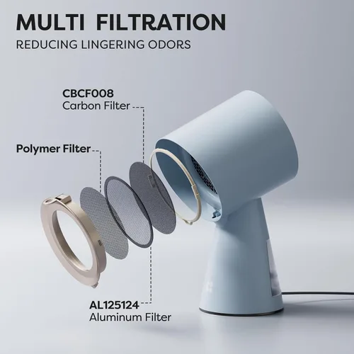 Miniatura 7 de CIARRA Campana extractora portátil, campana extractora de escritorio con ventilador de escape de 2 velocidades, filtro de aluminio desmontable, taza