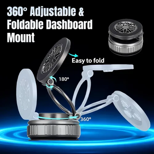 Miniatura 4 de Soporte magnético para teléfono de coche con ventosa fuerte 360° ajustable plegable soporte de teléfono portátil para tu coche/gimnasio/espejo