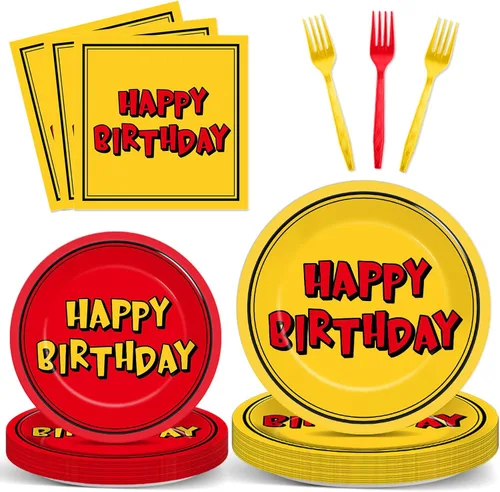 Miniatura 46 de Juego de 96 piezas de platos de papel, servilletas y tenedores para fiesta de cumpleaños número 16 para fiesta negra de dulces 16 años, platos