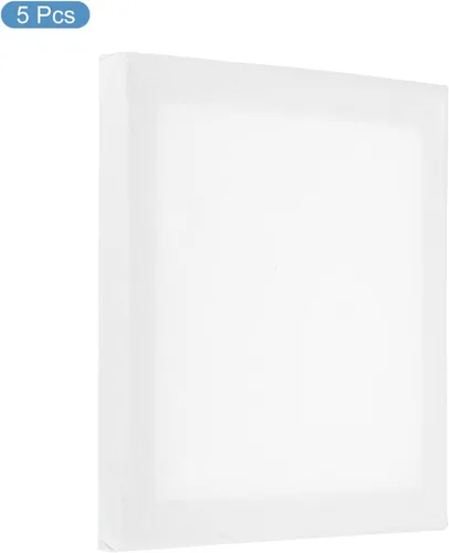 Miniatura 3 de PATIKIL Lienzos de pintura para pintura, paquete de 5 paneles cuadrados de madera de 8 x 8 pulgadas, paneles de arte en blanco estirados