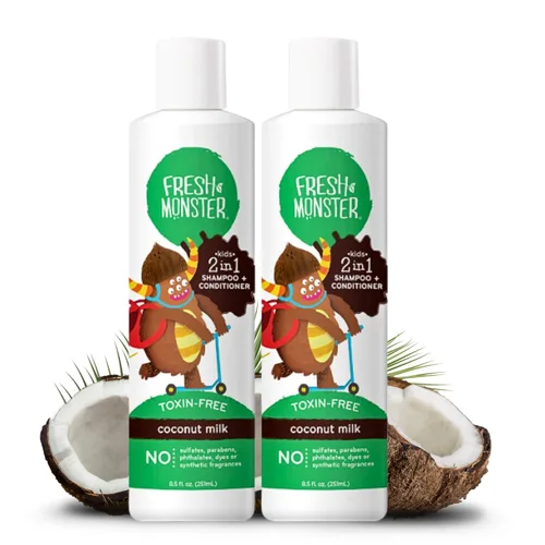 Miniatura 3 de Fresh Monster Champú y Acondicionador 2 en 1 para niños, Coconut