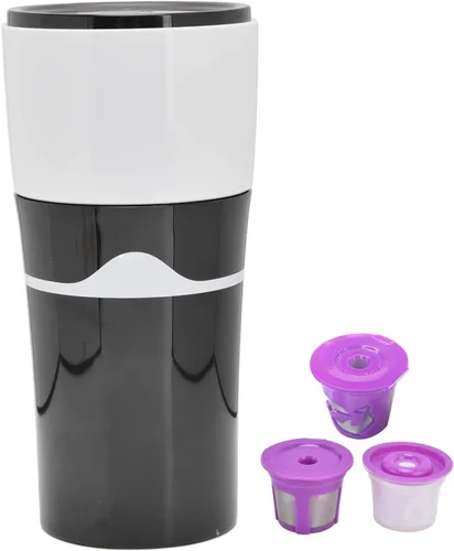 Miniatura 5 de Zerodis Cafetera portátil de goteo, 15.2 fl oz, máquina de café de goteo para viajes, oficina, camping, cafeteras calientes y frías para cápsulas