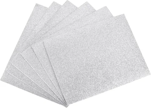 uxcell Hojas de espuma EVA brillante de tono plateado, 11 x 8 pulgadas, 0.079 in de grosor para manualidades, proyectos de bricolaje, 6 unidades