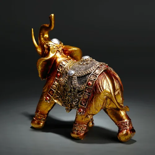 Miniatura 5 de Estatua de elefante de la suerte, decoración de elefante de 7 pulgadas, figura de elefante para decoración del hogar, única y adorno para sala