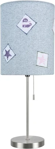 Miniatura 5 de Aspen Creative 40083-4 Juego de 1 lámpara de mesa con candelabro, diseño contemporáneo en níquel satinado, 8.0 x 8.0 x 19.5 pulgadas, azul, Amarillo