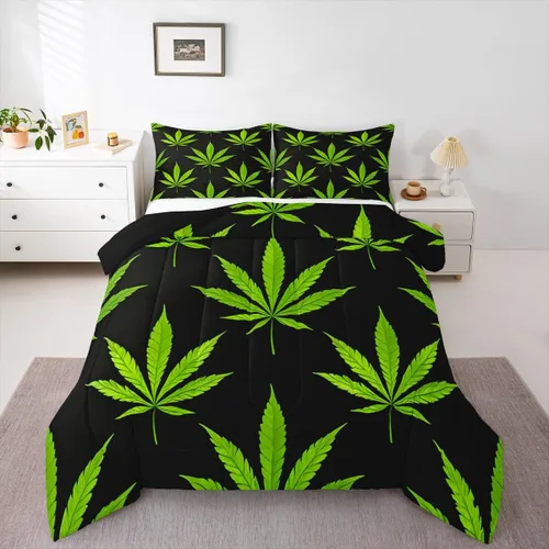 Erosebridal Juego de edredón de hojas bohemias, juego de edredón de hojas exóticas para adultos, juego de ropa de cama rústica tamaño individual,