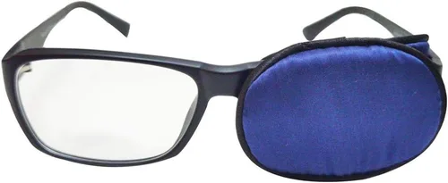 Gafas de seda para adultos, máscara para ojos, ambliopía, estrabismo, parches para ojos perezosos (azul)
