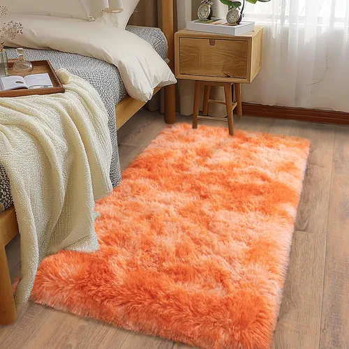 Miniatura 72 de Alfombras suaves para pasillos de dormitorio, nuevas, con parte inferior antideslizante mejorada, de 2 x 3, alfombra esponjosa y peluda verde