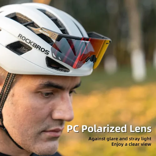 Miniatura 2 de ROCKBROS Gafas de ciclismo polarizadas, gafas de sol deportivas con protección UV para hombres y mujeres, gafas de sol de ciclismo para correr