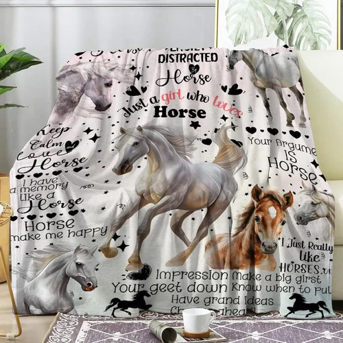 Miniatura 2 de Manta de caballos regalos para niñas y niños, manta de caballo regalos para decoración de bebé, manta de felpa suave y ligera de franela polar