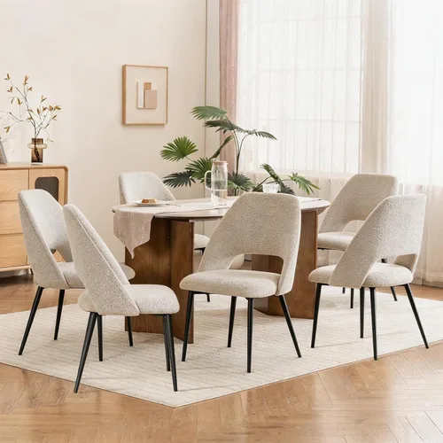Miniatura 26 de Rowill Juego de 2 sillas de comedor tapizadas de mediados de siglo, modernas sillas de comedor, sillas de cocina, sillas decorativas con patas