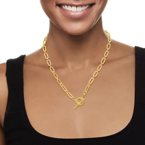 Miniatura 3 de Ross-Simons Italian 18kt Gold Over Sterling Paper Clip Link Necklace