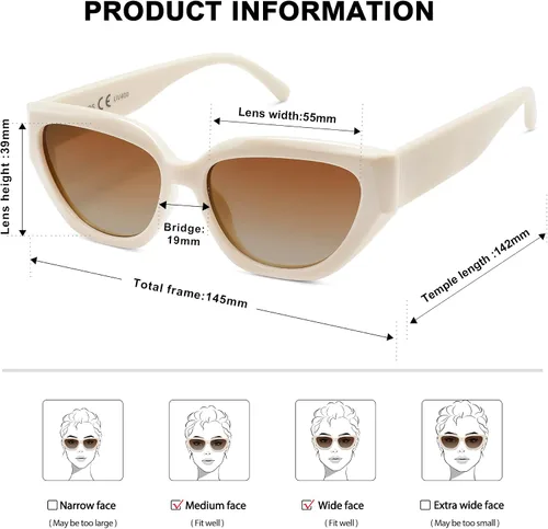 Miniatura 37 de SOJOS Gafas de sol polarizadas de ojo de gato lindo de moda para mujer Cateye SJ2237