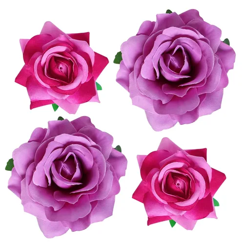 Miniatura 8 de Topbuti Pinza para el pelo de rosa, 4 piezas de tela, pinzas para el cabello mexicano, tocados para mujer, niña, boda, fiesta, día de la madre Negro