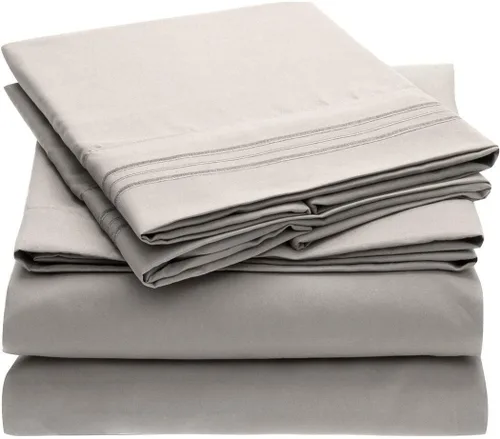 Mellanni Juego de sábanas tamaño matrimonial, 4 piezas de la colección icónica, sábanas y fundas de almohada, lujosas y extra suaves, refrescantes,