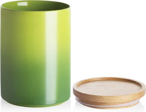 Miniatura 48 de Sweejar Kitchen Canisters - Tarro de cerámica para almacenamiento de alimentos, recipientes apilables con sello hermético y tapa de madera