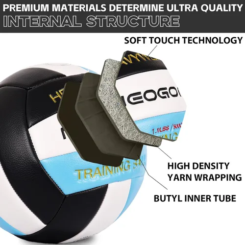 Miniatura 7 de 1.1LBS Weighted Heavy Volleyball For Setters Serve Trainer Setter Weighted Volleyball Training Equipment Size 5 Soft PU Leather, Durable for