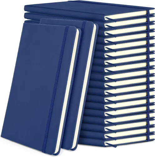 Miniatura 14 de Honoson 20 Pack Lined Journal Notebooks A5 Hardcover Executive Notebook 5.5" x 8.3" PU Leather Wide Ruled Journals Bulk with Elastic Band for Home