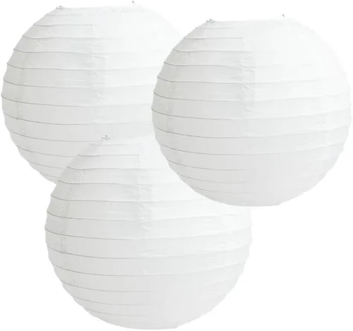 Miniatura 35 de Paquete de 3 linternas redondas de papel para decoración de boda y fiesta de cumpleaños (azul bebé, 4 pulgadas/3.9 in)