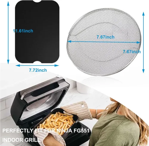 Miniatura 2 de Protector de salpicaduras de repuesto para freidora de aire Ninja Foodi FG551 Stainless Steel Splatter Screen Accessories for Ninja Foodi Smart XL