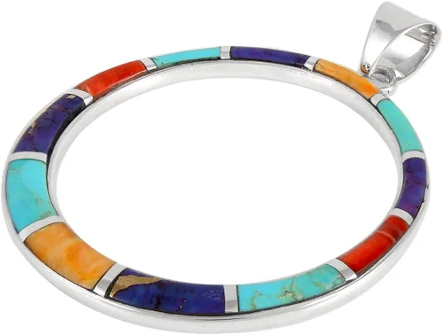 Miniatura 2 de Arete de plata esterlina 925 con gema turquesa (24 pulgadas de longitud)