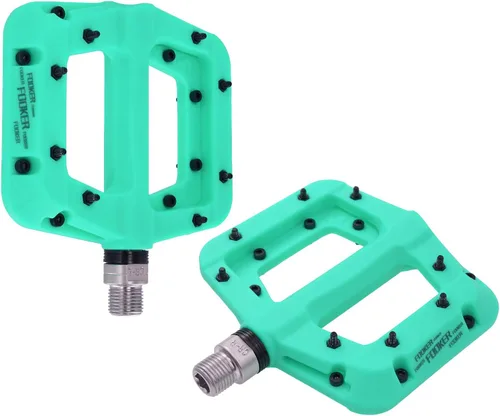 Miniatura 7 de FOOKER Pedales MTB para bicicleta de montaña, 3 rodamientos, antideslizantes, ligeros, de fibra de nailon, pedales de plataforma de bicicleta