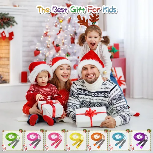 Miniatura 7 de Cuerda de saltar para niños, cuerda de saltar para niños, cuerda de saltar suave ajustable, cuerda de saltar para niños pequeños con asas de espuma