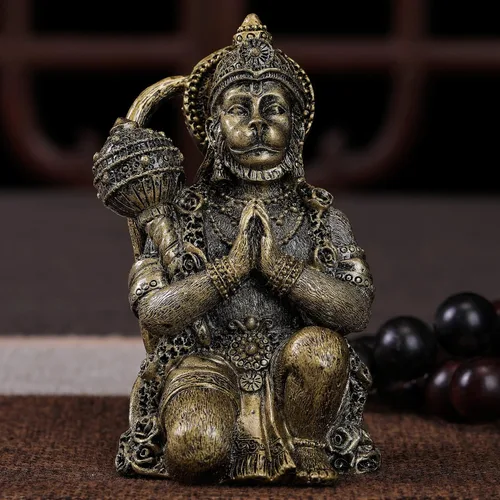 Miniatura 7 de Estatua hindú del Señor del Dios Volador-Hanuman - Figura mitológica Hanuman para el hogar Templo Mandir Decoración Estatua de mesa