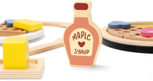 Miniatura 9 de PairPear Juego de Comida de Madera, Juego de Cocina de Madera, Accesorios de Cocina de Juguete, Juego de Cocina de Madera para Niños, Juego