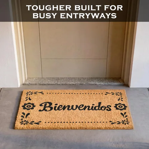 Miniatura 4 de MAINEVENT Bienvenidos - Felpudo de 30 x 17 pulgadas, tapete de puerta español, tapete mexicano, tapete de puerta de Apurale Que Se Meten Las Moscas