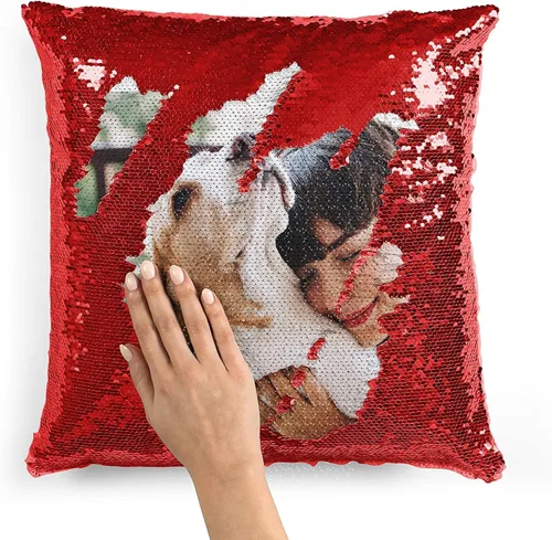 Fundas de almohada personalizadas con lentejuelas | Funda de almohada reversible personalizada para Navidad, cumpleaños o cualquier ocasión | Regalo