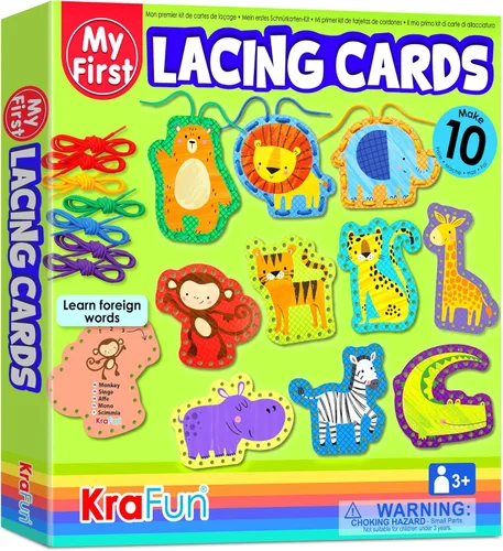 Miniatura 8 de KRAFUN My First - Tarjetas de cordones para niñas de 3 años en adelante, 10 proyectos holográficos de princesa unicornio de artes y manualidades