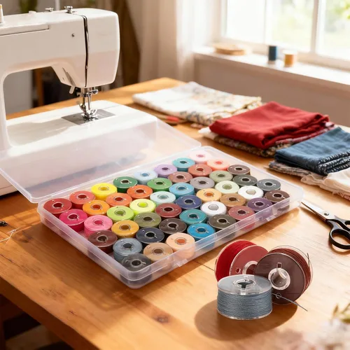 Miniatura 4 de Juego de 48 bobinas de hilo de coser de colores surtidos para máquina de coser Babylock Singer Janome Brother (colorido)