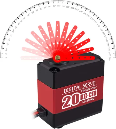 Miniatura 5 de Servomotores servo RC de 44.1 lbs de alto par con servomotor 25T, rodamiento de bolas dual, caja de aluminio, soporte de metal, dirección