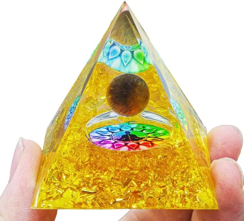 Miniatura 13 de Generador de energía de cristal natural de 2 pulgadas, pirámide de chakras, pirámide, pirámide, herramienta de meditación de yoga, para decoración