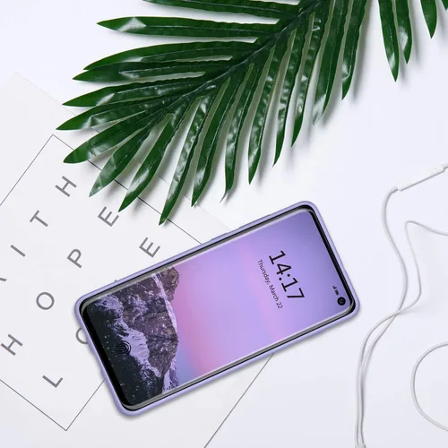 Miniatura 7 de Funda compatible con Galaxy S10, forro de tela de microfibra de silicona líquida, cubierta de cuerpo completo con protección de pantalla y cámara