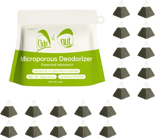 Miniatura 9 de Paquete de 10 absorbentes de olores de carbón activado, bolsas purificadoras de aire natural, desodorante para refrigerador, eliminador de olores