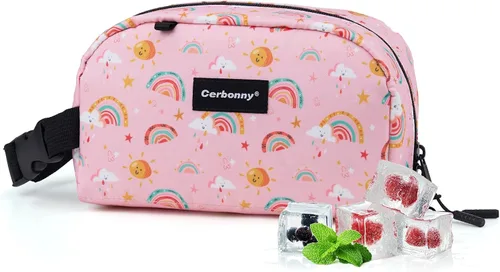 Miniatura 9 de Bolsa de almuerzo enfriadora - Congelable y aislada para viajes, niños/adultos, apta para yogur Rosa