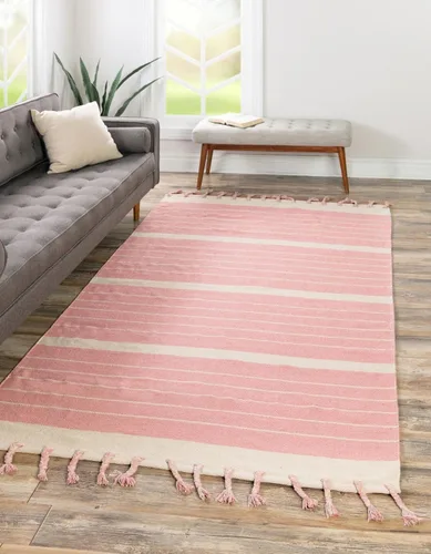 Miniatura 20 de Unique Loom Chindi Cotton Collection - Alfombra de área - Sophie (2 pies 2 pulgadas x 6 pies 1 pulgada, color aguamarina y blanco)
