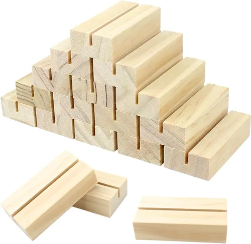 18 piezas de madera para tarjetas, soporte para tarjetas de mesa, soporte para fotos, soporte acrílico para ceremonia, cumpleaños, boda, fiesta