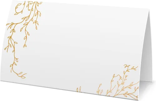 Golden Leaf - Etiquetas para tienda de comestibles – Paquete de 25 tarjetas de mesa de boda y banquetes – perfectas para tarjetas de lugar,